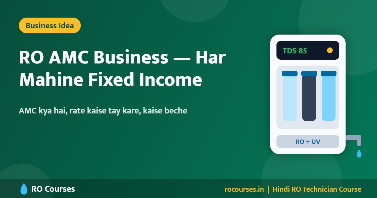 RO AMC Business: Har Mahine Fixed Income Kaise Banaye? (Rate + Plan)