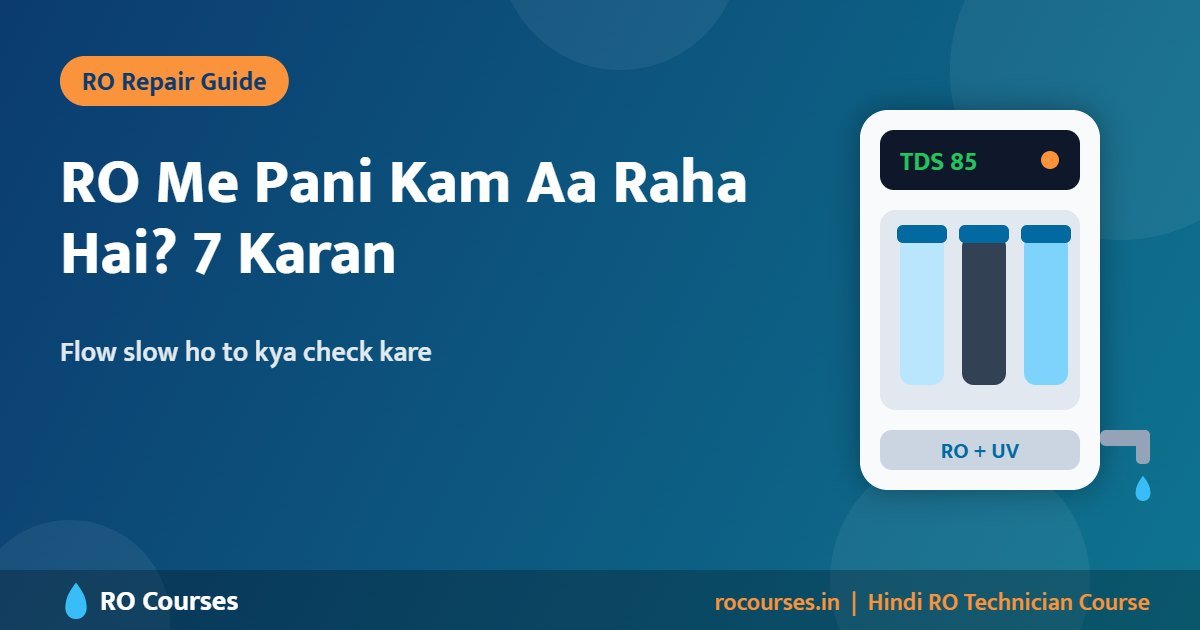 RO Me Pani Kam Aa Raha Hai? Flow Slow Hone Ke 7 Karan Aur Solution
