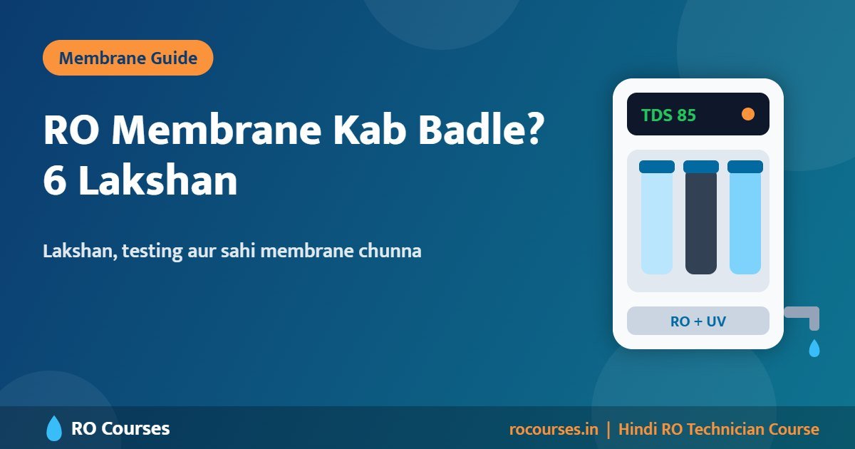 RO Membrane Kab Badle? Kharab Membrane Ke 6 Lakshan + Price