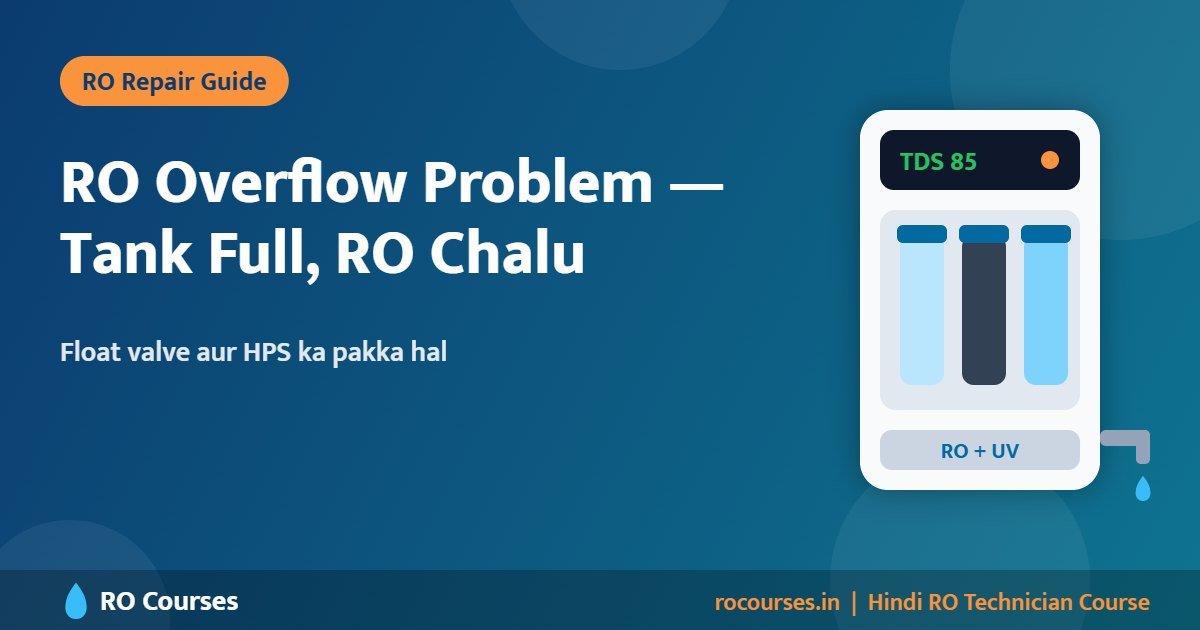 RO Overflow Problem: Tank Full Hone Par Bhi RO Band Nahi Hota? Solution