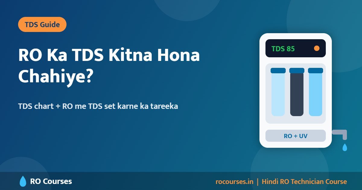 RO Ka TDS Kitna Hona Chahiye? Peene Ke Pani Ka Sahi TDS Chart